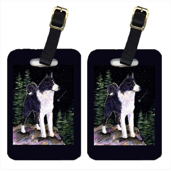 Carolines Treasures SS8483BT Starry Night Karelian Bear Dog Luggage Tags - Pair Of 2 SS8483BT - main